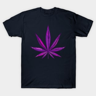 Purple Cannabis Leaf T-Shirt